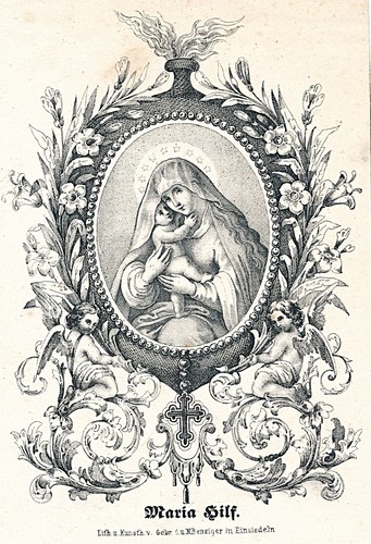 Andachtsbild maria hilf litho - ,maria, hilf^litho