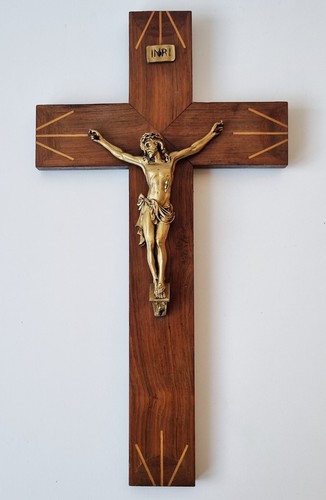 Tolles altes kruzifix aus - aus, holz