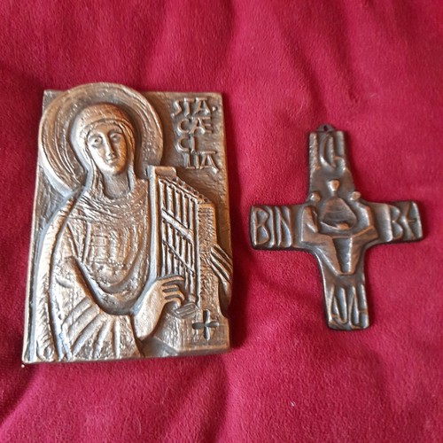 Heiligen bronze relief - heiligen,