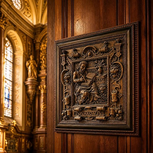 Barock relief heiliger markus - heiliger,