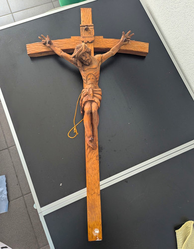 Holz kruzifix wandkreuz braun - holz,