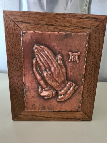 Wandbild betende hände kupfer - wandbild,