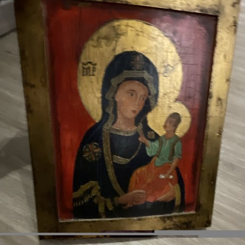Ikone auf holztafel - auf, virgin