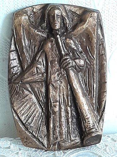 Engel mit flöte kunstguss - mit,